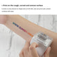 White mini portable color printer held near skin with clear cartridge window