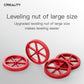 Red metal leveling nut set with four-spoke hand-screw wheels for 3D printer bed leveling
