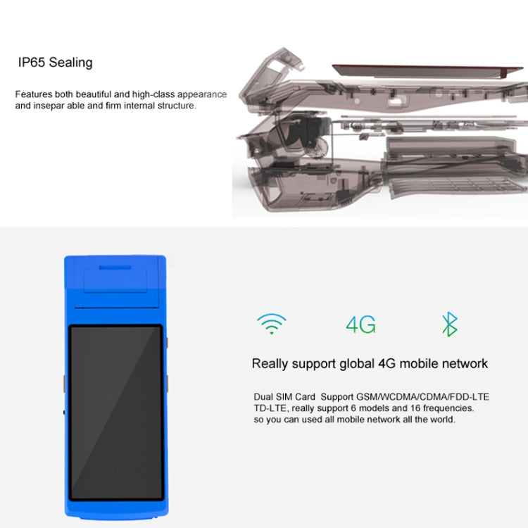 Handheld intelligent terminal exposed internals showing sealed IP65 construction