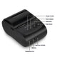 Black thermal Bluetooth receipt printer with labeled charge, power, and feed buttons and ports