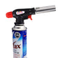 Gas blow torch mounted on a blue butane can with RUBICON branding