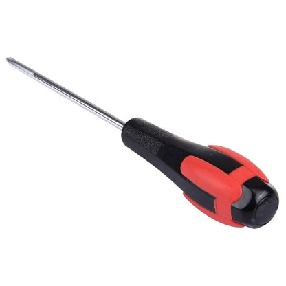 5x100mm Phillips cross screwdriver with black/red grip and chrome shaft