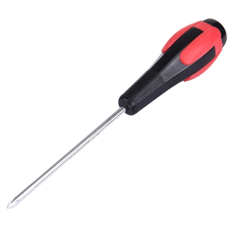 Red-and-black cross screwdriver repair tool, long metal shaft with cross bit