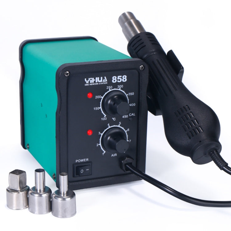YIHUA 858 hot air gun with temperature and air-flow control knobs