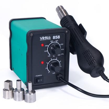 YIHUA 858 hot air gun with temperature and air-flow control knobs