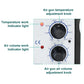 Hot air gun control panel with temperature and air volume adjustment knobs