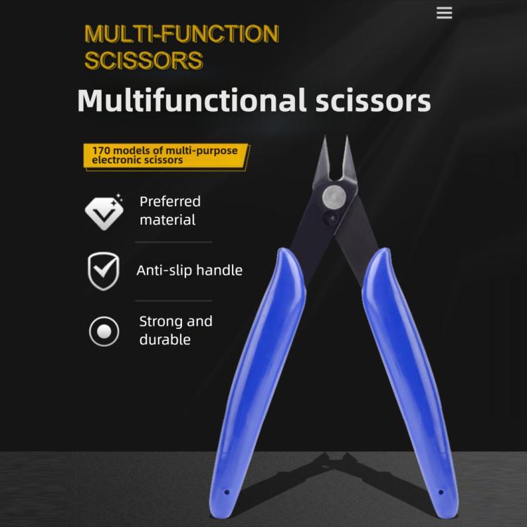 Multifunction scissors pliers with blue handles and black anti-slip gripping