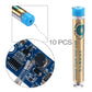 10-pack 0.3mm solder wire flux core set, blue-capped gold tubes shown