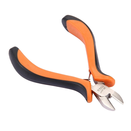 Orange and black diagonal cutting pliers with insulated grips, 4.5 in hand tool