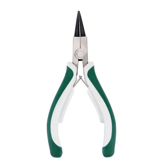 Outer straight circlip pliers with needle-like tips and green-and-white grips