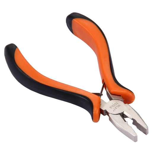 4.5-inch cutting pliers with orange and black insulated handles and steel jaws