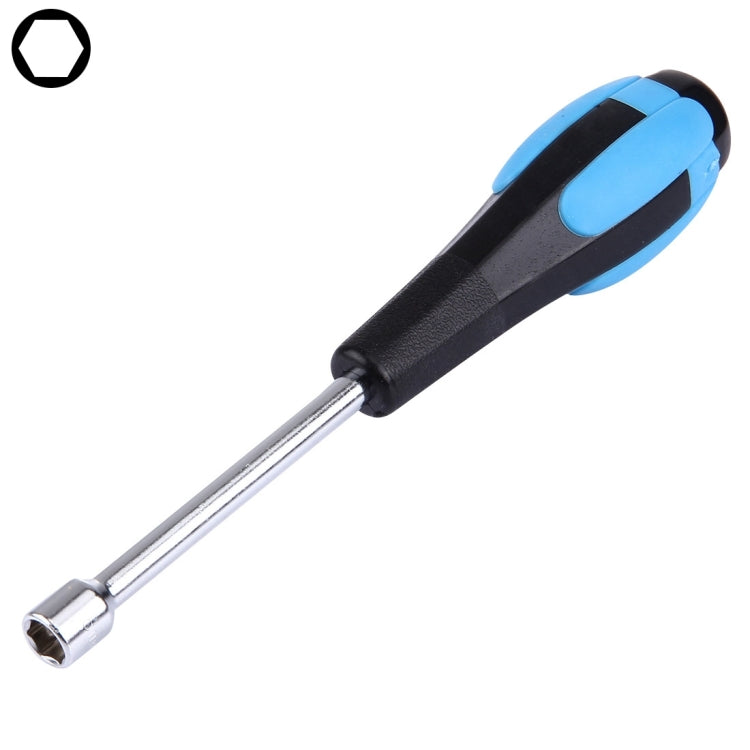 8mm socket head screwdriver with blue-and-black ergonomic handle