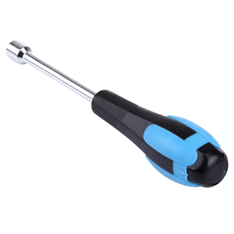 8mm socket head screwdriver with angled tip and blue-black handle