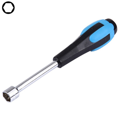 12mm socket head screwdriver with black-blue comfort grip and chrome steel shaft
