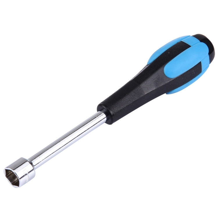 12mm socket head screwdriver, blue grip with black accents, chrome shaft and socket