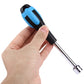 12mm socket head screwdriver held in hand, blue-and-black comfort grip