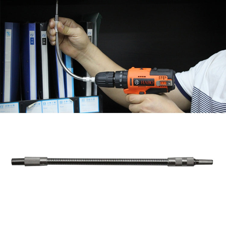 Rechargeable drill driver with flexible shaft attachment, orange body and cable extension