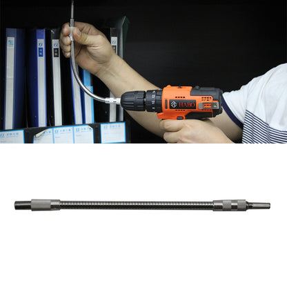Rechargeable drill driver with flexible shaft attachment, orange body and cable extension