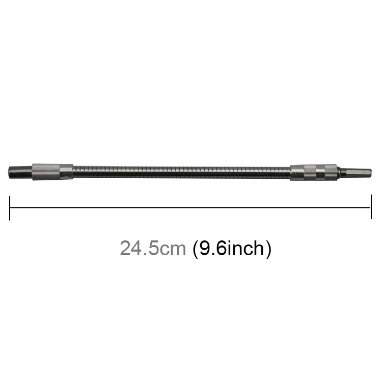 24.5cm metal flexible drill shaft with end connectors and straight bit