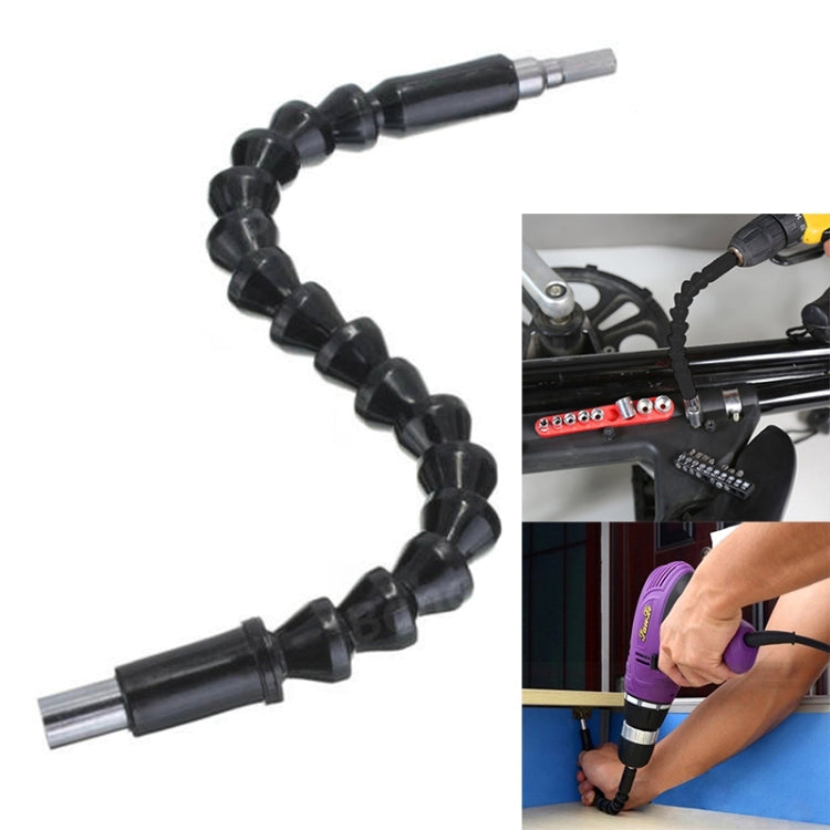 Flexible torsion shaft attachment with black coiled rod and metal connector ends