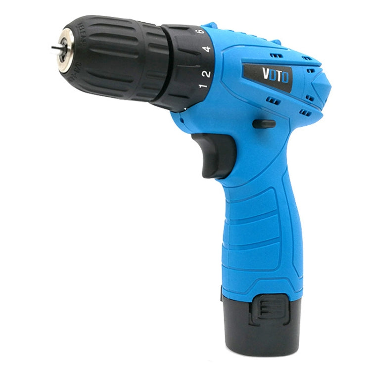 VOTO 12V cordless hand drill with LED light, blue body and black grip