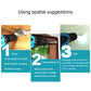 Blue rechargeable drill with LED light shown during use beside wood and tools