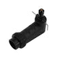 Black right angle rotary tool attachment with knurled grip and metal adjustment wrench