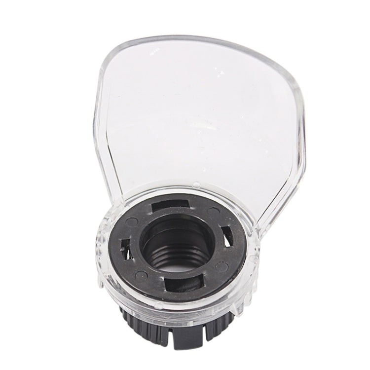 Clear protective cover with black circular opening and threaded connection