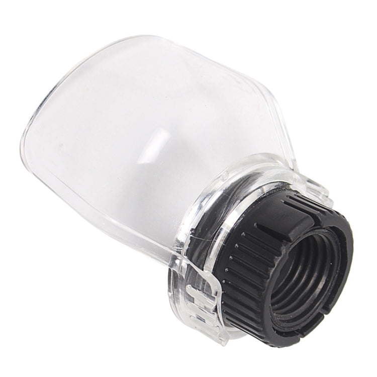 Transparent rotary tool protective cover with black ribbed collar