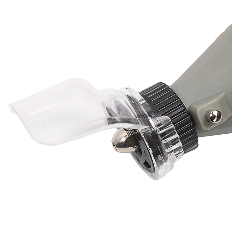 Transparent protective cover with black ribbed collar and metal mounting screw
