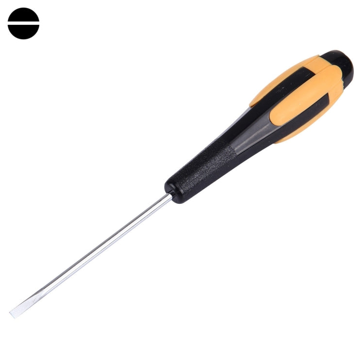 WLXY slot screwdriver with black-and-orange handle and 3x75mm steel shaft