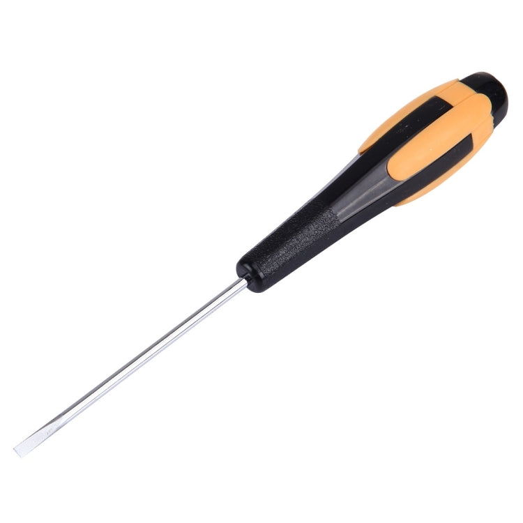 WLXY 3x75mm slotted screwdriver with long steel shaft and black-orange grip
