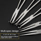 Multi-angle needle-nose pliers with yellow handles and steel jaws