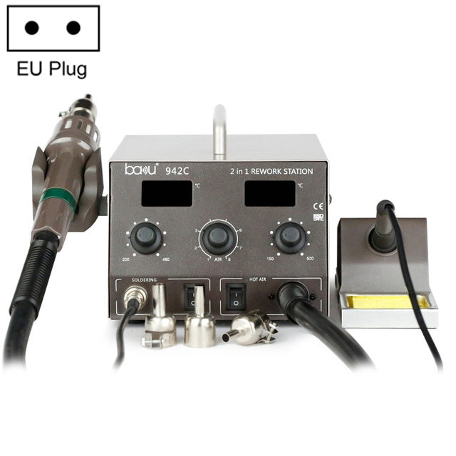 BAKU 2-in-1 rework station with hot air gun and digital display, EU plug