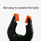 Black spring clamp jaw with orange grip inserts, secure grip detail