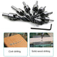 HSS countersink and chamfer drill bit set with hex key, 3–10mm, 7 pieces