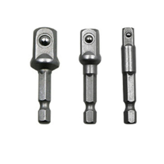 3-piece hex shank socket bit extension bar set, 50mm metal adapters
