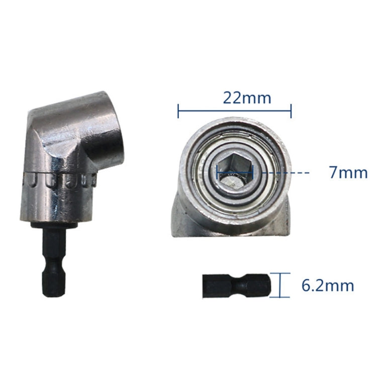 7mm hex right angle drill adaptor with magnetic socket, short bit extension