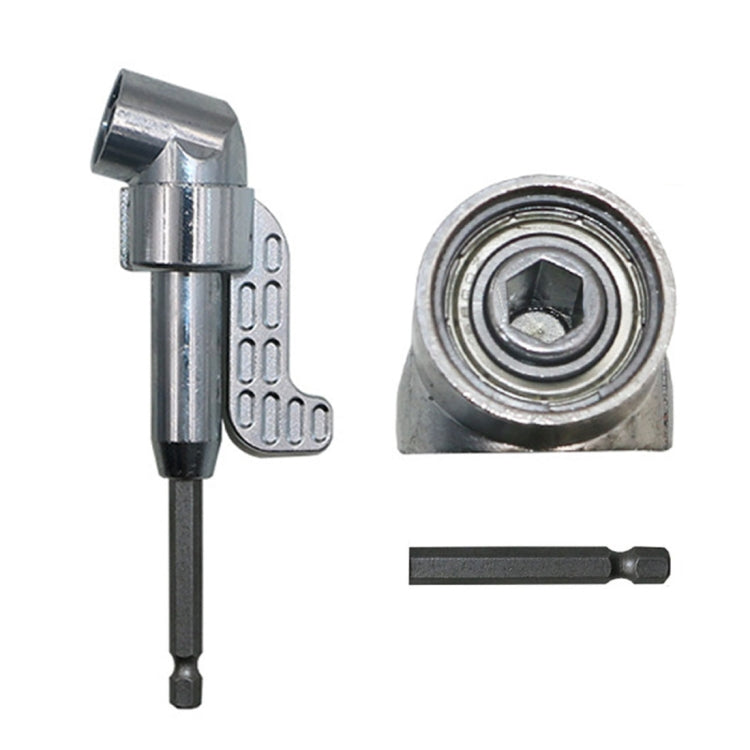 Right angle drill bit extension adaptor with 7mm hex socket and side lever