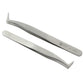 Set of curved stainless steel eyelash extension tweezers with pointed tips