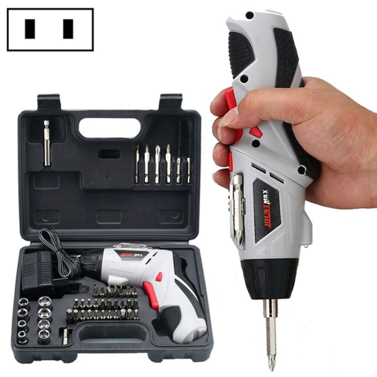 Electric screwdriver kit with hard case, handheld driver with bit and red/black grip