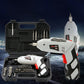 Electric screwdriver kit with two handheld drivers and case containing a bit set