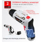 Cordless electric screwdriver with charger and battery indicator lights, white body/red/black