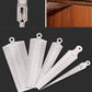 Set of stainless steel metric taper gap gauge rulers, white strips with hanging holes