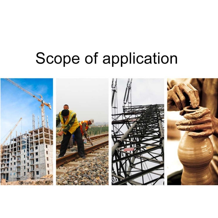 Scope of application collage for taper gauge tool, showing construction and woodworking scenes