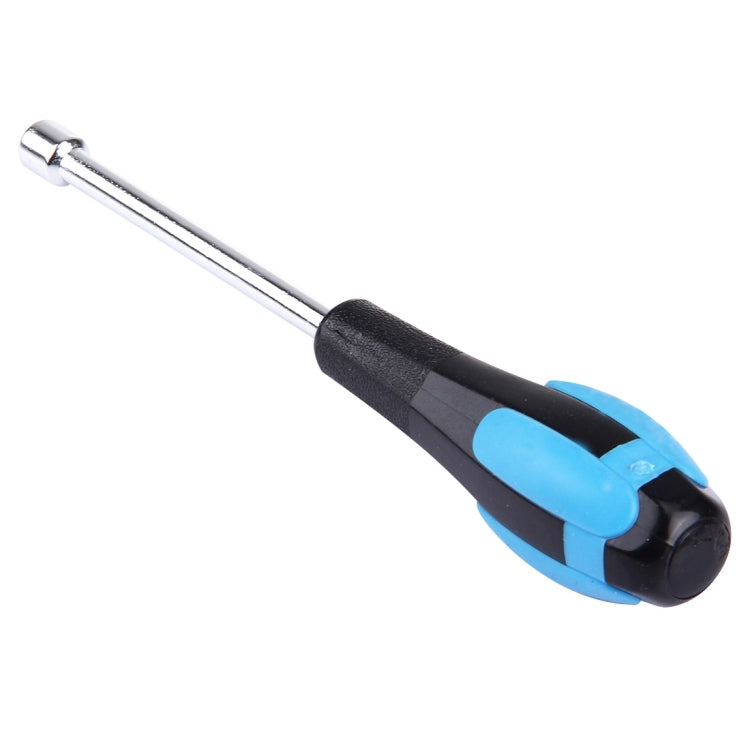 5mm socket head screwdriver with long metal shaft and blue-black handle