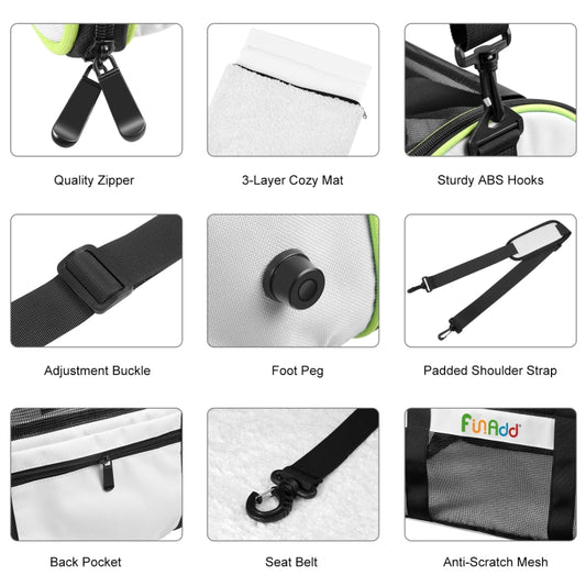 Pet carrier bag features: quality zipper, anti-scratch mesh, padded shoulder strap