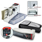Portable money counter with open housing, clear note tray, and carry pouch