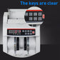 Portable multi-currency currency counter close-up of keypad and LCD money-count display