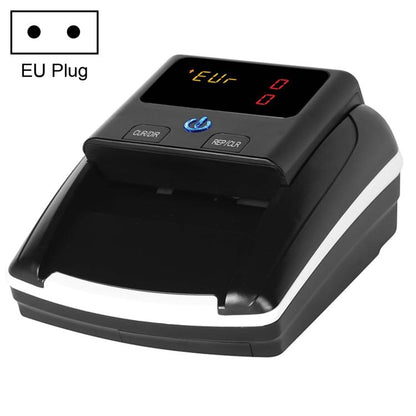 Portable money detector with digital display, control buttons, and EU plug power